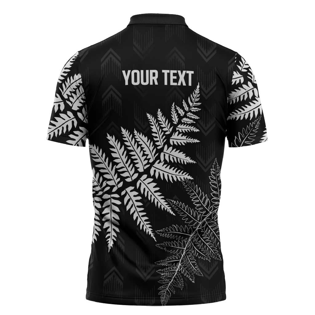 New Zealand Lawn Bowls Personalized Zipper Polo Shirt Wrap-Around Silver Fern - Aussie Hoodie