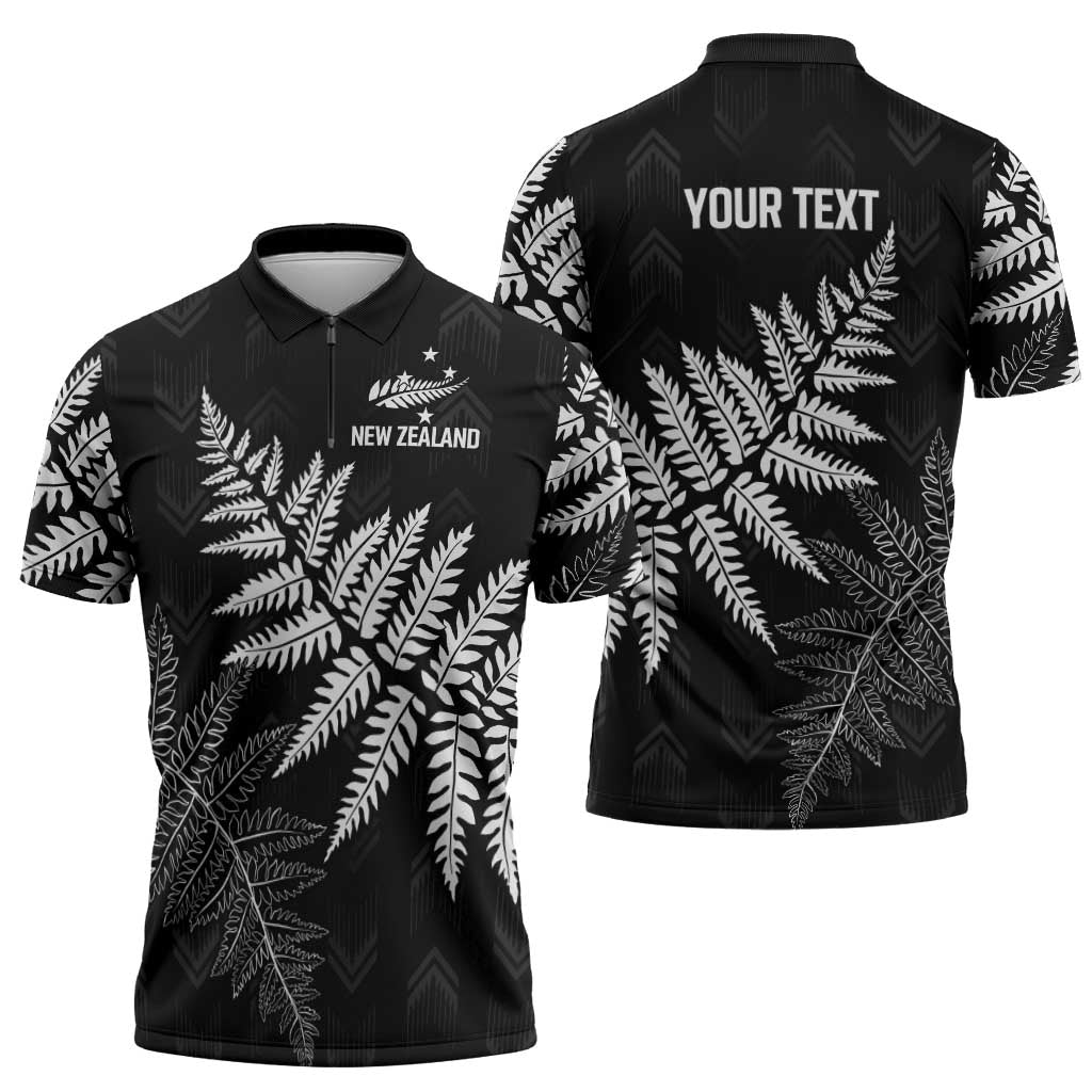 New Zealand Lawn Bowls Personalized Zipper Polo Shirt Wrap-Around Silver Fern - Aussie Hoodie