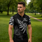 New Zealand Lawn Bowls Personalized Zipper Polo Shirt Wrap-Around Silver Fern - Aussie Hoodie