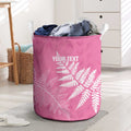 New Zealand Lawn Bowls Breast Cancer Personalized Laundry Basket Wrap-Around Silver Fern - Aussie Hoodie