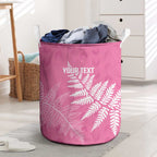 New Zealand Lawn Bowls Breast Cancer Personalized Laundry Basket Wrap-Around Silver Fern - Aussie Hoodie