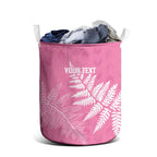 New Zealand Lawn Bowls Breast Cancer Personalized Laundry Basket Wrap-Around Silver Fern - Aussie Hoodie