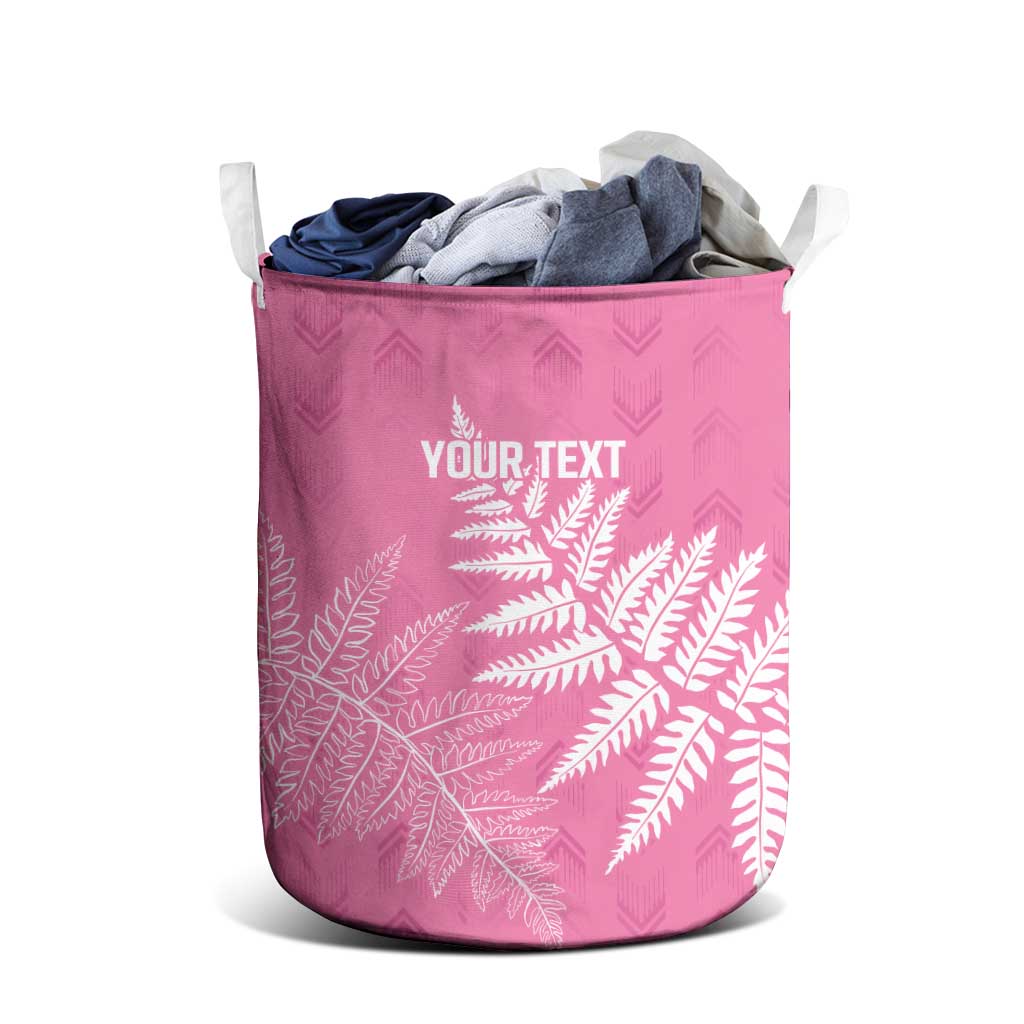 New Zealand Lawn Bowls Breast Cancer Personalized Laundry Basket Wrap-Around Silver Fern - Aussie Hoodie