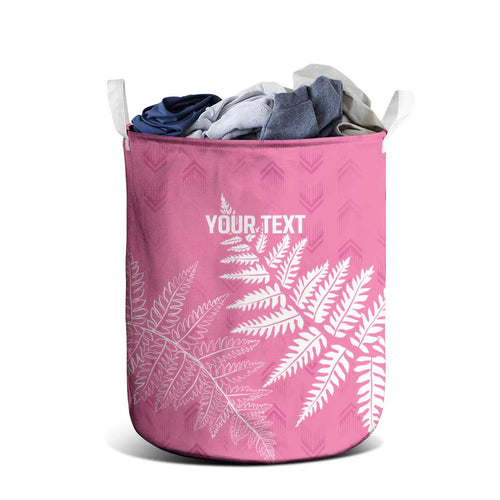 New Zealand Lawn Bowls Breast Cancer Personalized Laundry Basket Wrap-Around Silver Fern - Aussie Hoodie