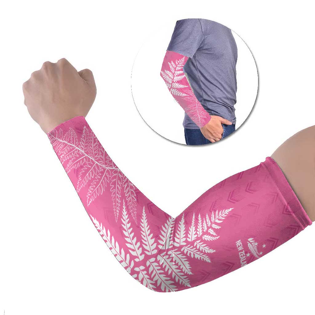 New Zealand Lawn Bowls Breast Cancer Personalized Arm Sleeves Wrap-Around Silver Fern - Aussie Hoodie