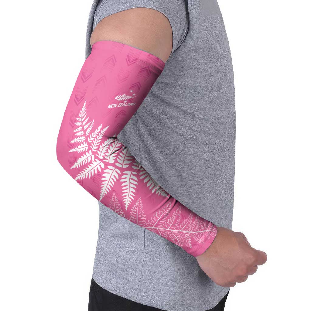 New Zealand Lawn Bowls Breast Cancer Personalized Arm Sleeves Wrap-Around Silver Fern - Aussie Hoodie