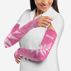 New Zealand Lawn Bowls Breast Cancer Personalized Arm Sleeves Wrap-Around Silver Fern - Aussie Hoodie