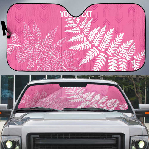 New Zealand Lawn Bowls Breast Cancer Personalized Auto Sun Shade Wrap-Around Silver Fern - Aussie Hoodie