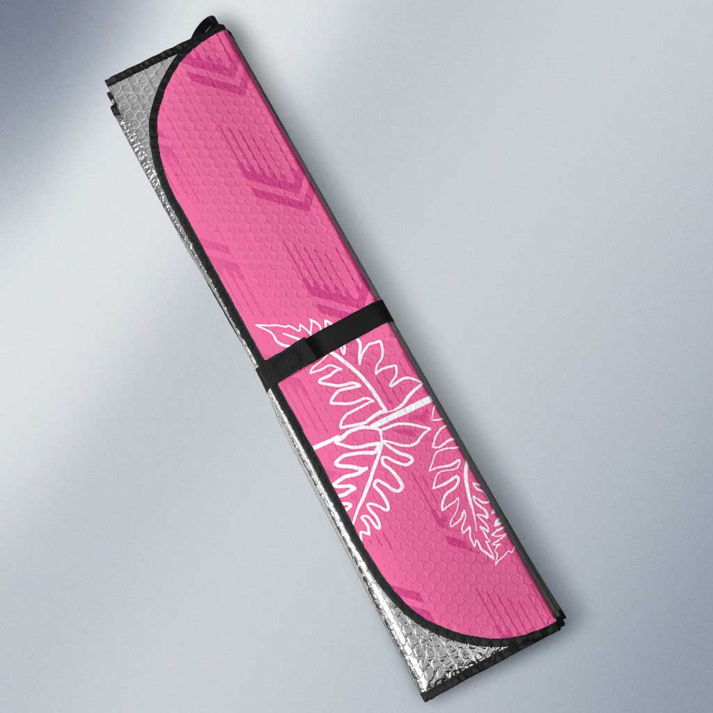 New Zealand Lawn Bowls Breast Cancer Personalized Auto Sun Shade Wrap-Around Silver Fern - Aussie Hoodie