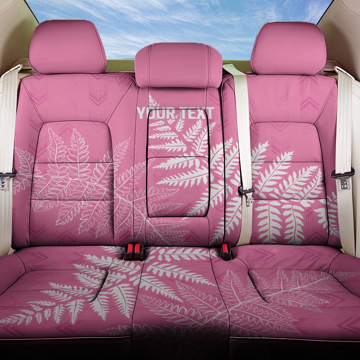 New Zealand Lawn Bowls Breast Cancer Personalized Back Car Seat Cover Wrap-Around Silver Fern - Aussie Hoodie