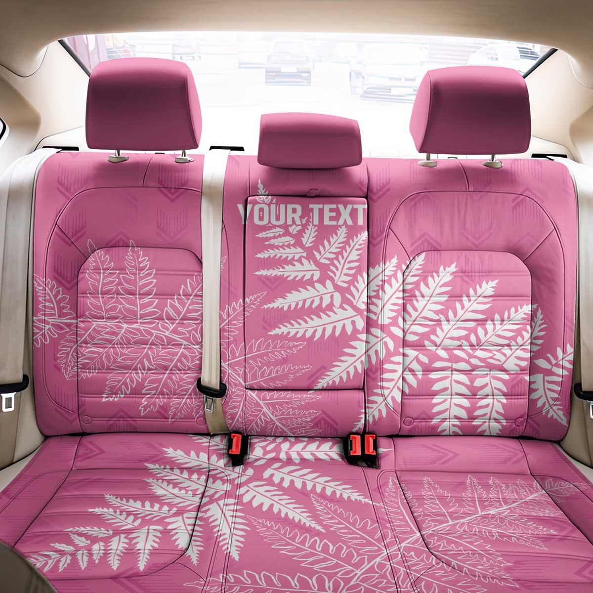 New Zealand Lawn Bowls Breast Cancer Personalized Back Car Seat Cover Wrap-Around Silver Fern - Aussie Hoodie