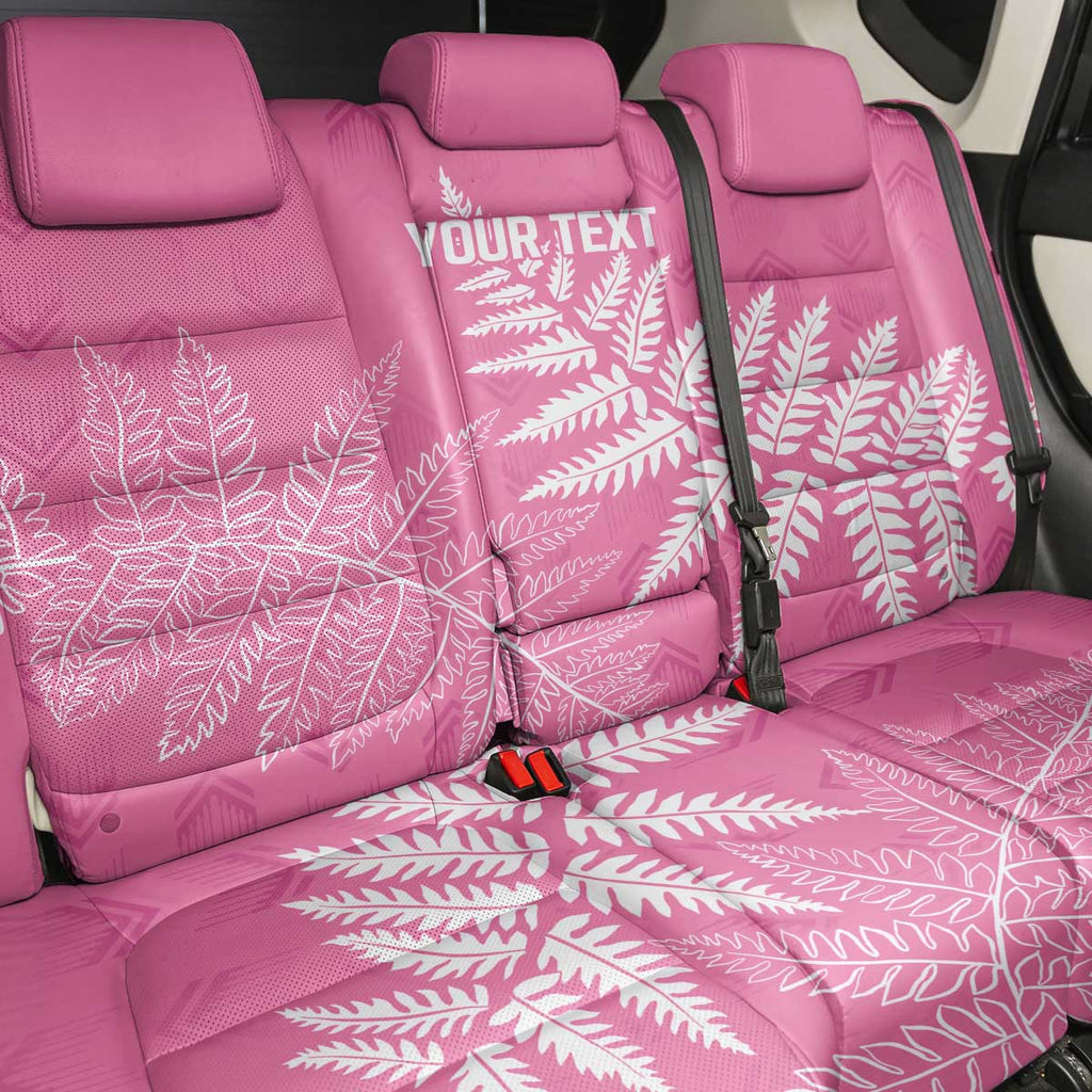 New Zealand Lawn Bowls Breast Cancer Personalized Back Car Seat Cover Wrap-Around Silver Fern - Aussie Hoodie