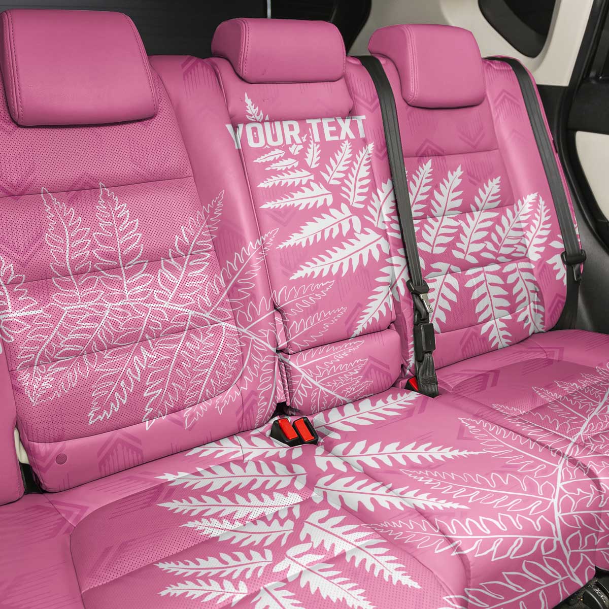 New Zealand Lawn Bowls Breast Cancer Personalized Back Car Seat Cover Wrap-Around Silver Fern - Aussie Hoodie
