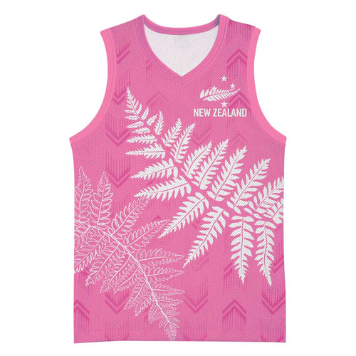New Zealand Lawn Bowls Breast Cancer Personalized Basketball Jersey Wrap-Around Silver Fern - Aussie Hoodie
