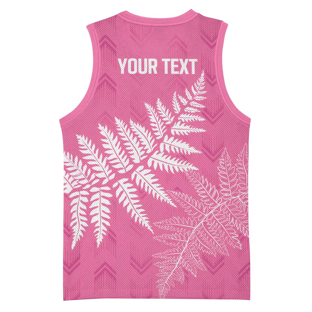 New Zealand Lawn Bowls Breast Cancer Personalized Basketball Jersey Wrap-Around Silver Fern - Aussie Hoodie