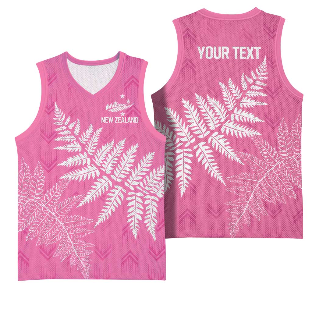 New Zealand Lawn Bowls Breast Cancer Personalized Basketball Jersey Wrap-Around Silver Fern - Aussie Hoodie