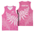 New Zealand Lawn Bowls Breast Cancer Personalized Basketball Jersey Wrap-Around Silver Fern - Aussie Hoodie