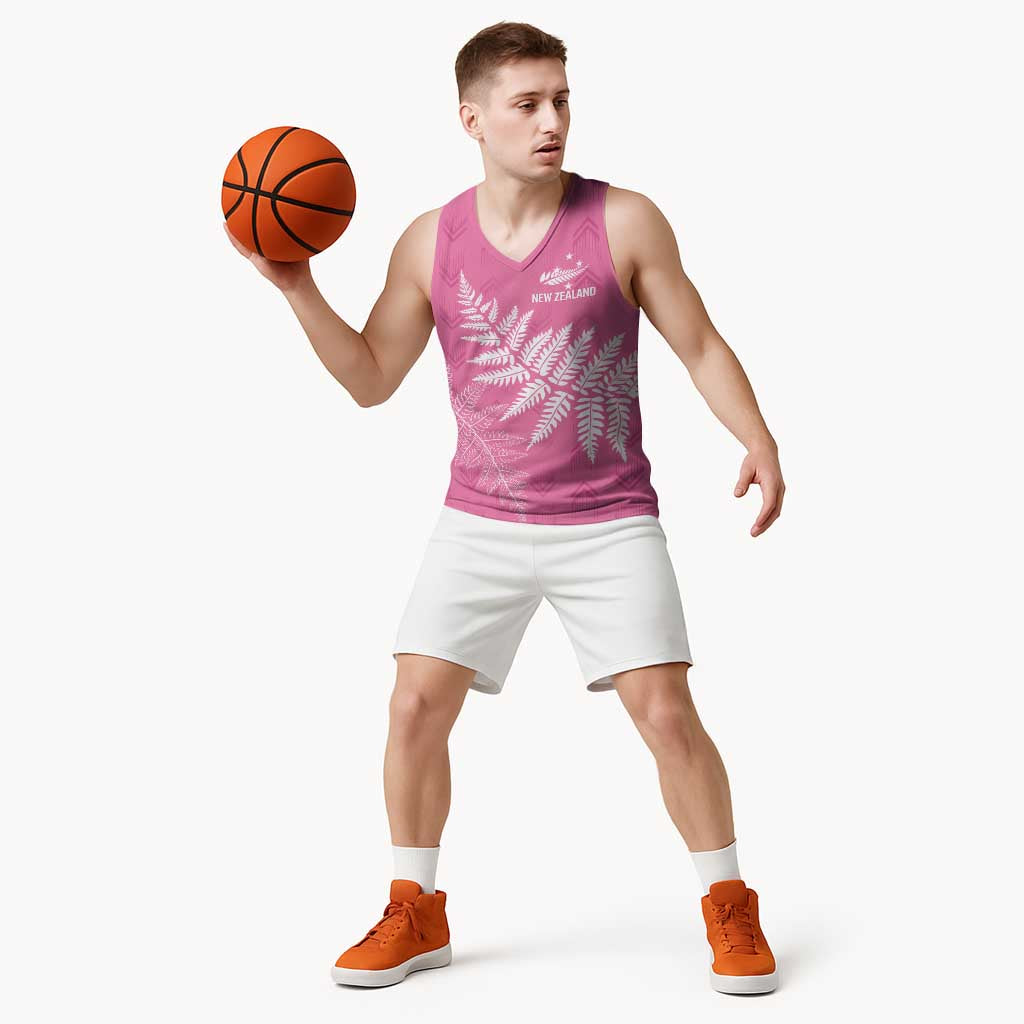 New Zealand Lawn Bowls Breast Cancer Personalized Basketball Jersey Wrap-Around Silver Fern - Aussie Hoodie