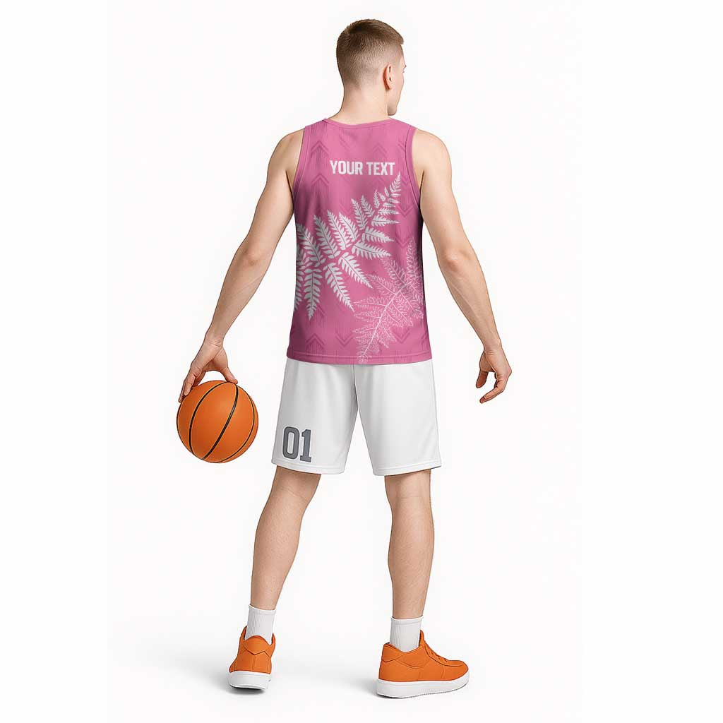 New Zealand Lawn Bowls Breast Cancer Personalized Basketball Jersey Wrap-Around Silver Fern - Aussie Hoodie