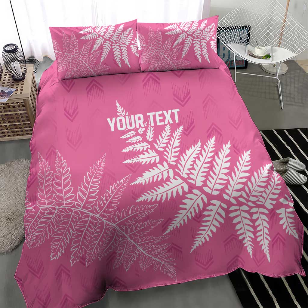 New Zealand Lawn Bowls Breast Cancer Personalized Bedding Set Wrap-Around Silver Fern - Aussie Hoodie