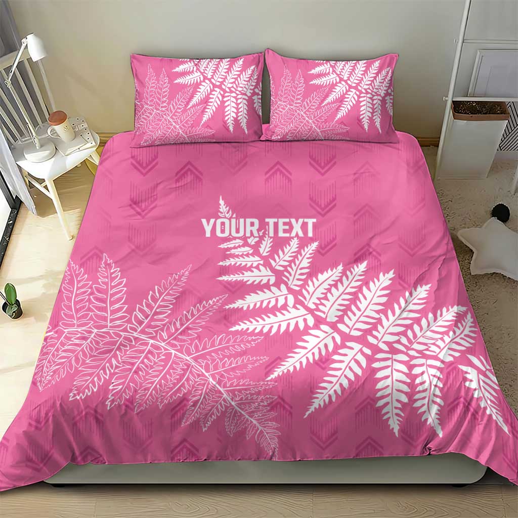 New Zealand Lawn Bowls Breast Cancer Personalized Bedding Set Wrap-Around Silver Fern - Aussie Hoodie