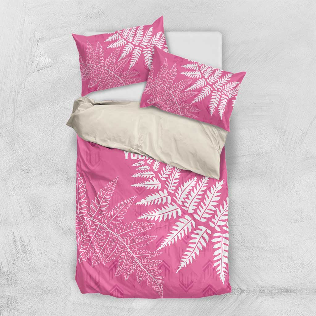 New Zealand Lawn Bowls Breast Cancer Personalized Bedding Set Wrap-Around Silver Fern - Aussie Hoodie