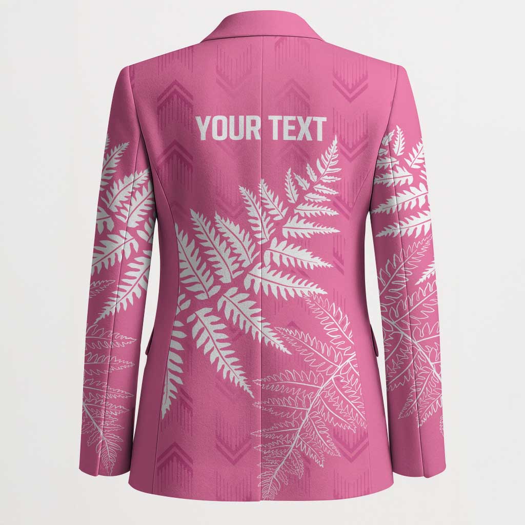 New Zealand Lawn Bowls Breast Cancer Personalized Blazer Wrap-Around Silver Fern - Aussie Hoodie