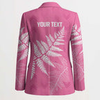 New Zealand Lawn Bowls Breast Cancer Personalized Blazer Wrap-Around Silver Fern - Aussie Hoodie