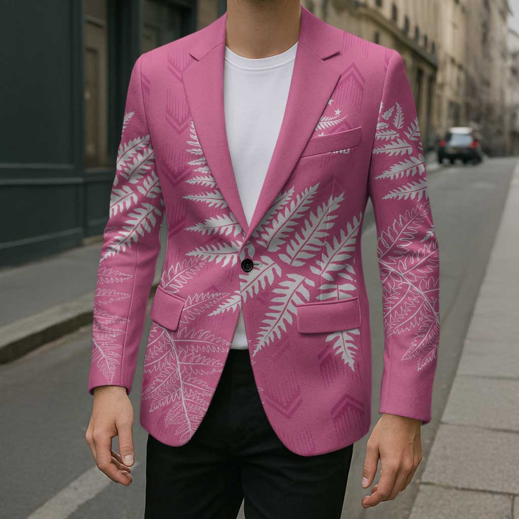 New Zealand Lawn Bowls Breast Cancer Personalized Blazer Wrap-Around Silver Fern - Aussie Hoodie