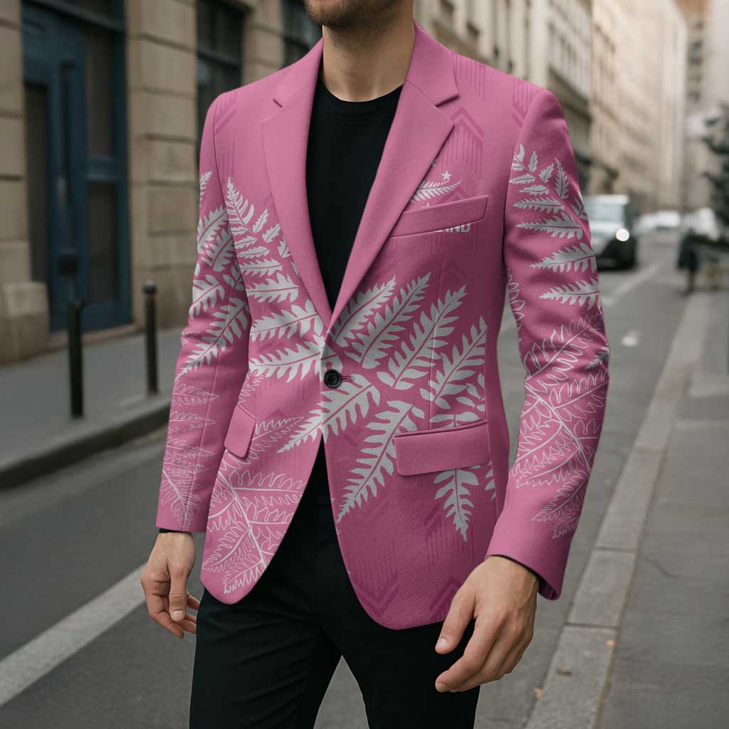 New Zealand Lawn Bowls Breast Cancer Personalized Blazer Wrap-Around Silver Fern - Aussie Hoodie