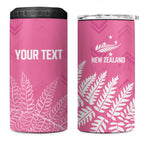 New Zealand Lawn Bowls Breast Cancer Personalized 4 in 1 Can Cooler Tumbler Wrap-Around Silver Fern - Aussie Hoodie