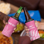 New Zealand Lawn Bowls Breast Cancer Personalized 4 in 1 Can Cooler Tumbler Wrap-Around Silver Fern - Aussie Hoodie