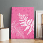 New Zealand Lawn Bowls Breast Cancer Personalized Canvas Wall Art Wrap-Around Silver Fern - Aussie Hoodie