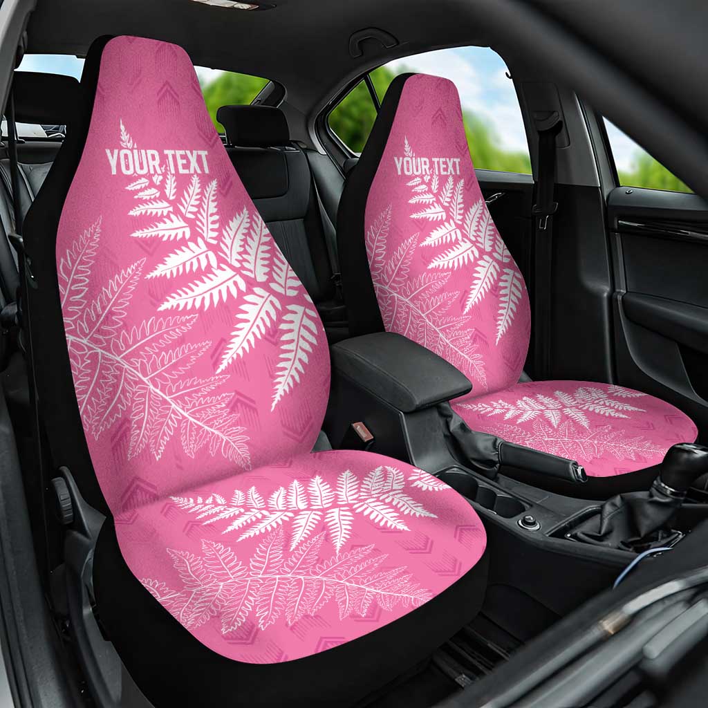 New Zealand Lawn Bowls Breast Cancer Personalized Car Seat Cover Wrap-Around Silver Fern - Aussie Hoodie