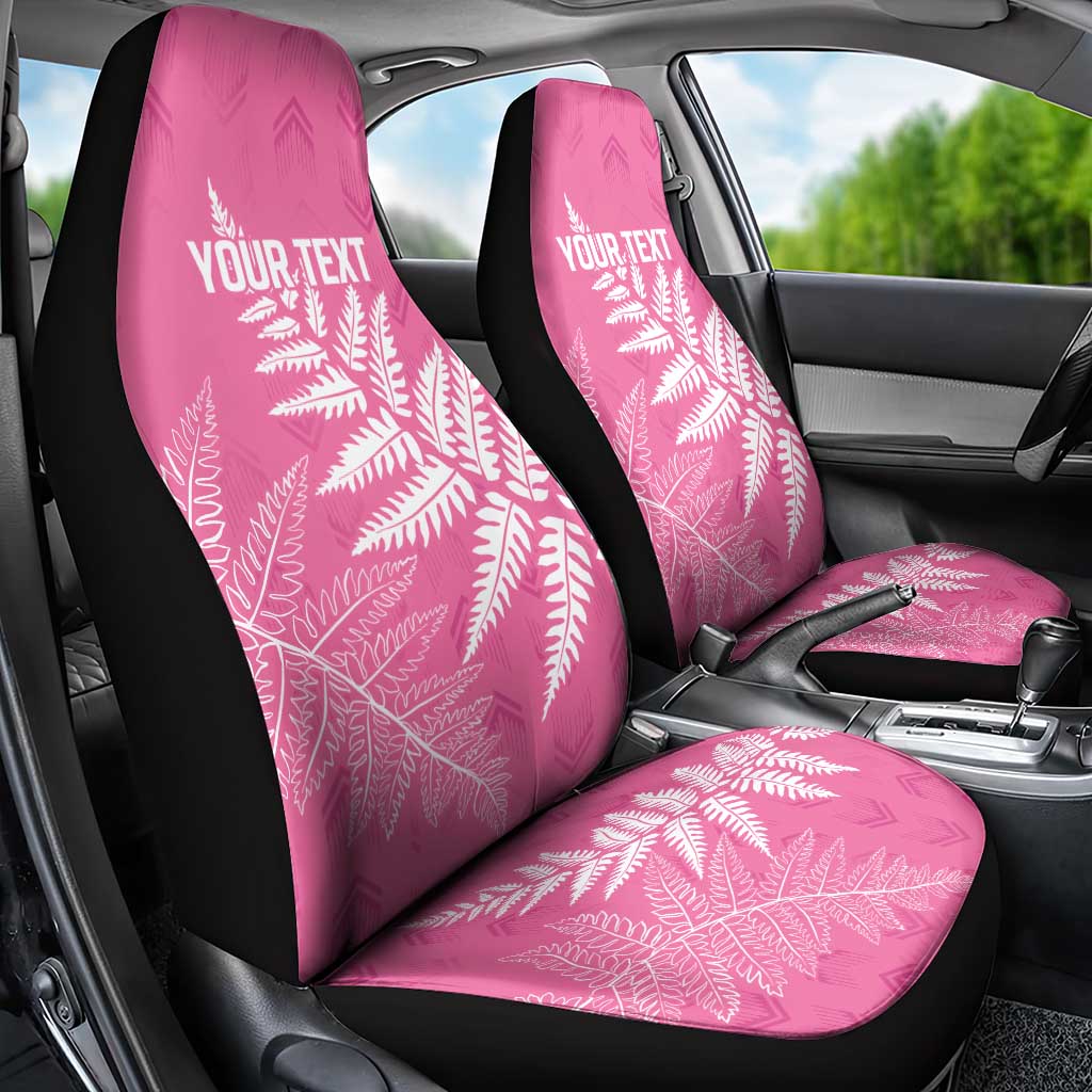 New Zealand Lawn Bowls Breast Cancer Personalized Car Seat Cover Wrap-Around Silver Fern - Aussie Hoodie