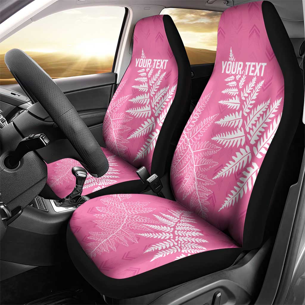New Zealand Lawn Bowls Breast Cancer Personalized Car Seat Cover Wrap-Around Silver Fern - Aussie Hoodie