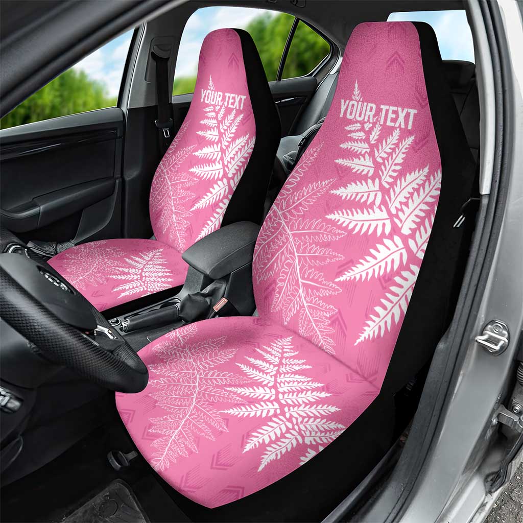 New Zealand Lawn Bowls Breast Cancer Personalized Car Seat Cover Wrap-Around Silver Fern - Aussie Hoodie