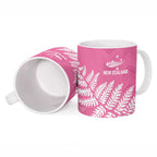 New Zealand Lawn Bowls Breast Cancer Personalized Ceramic Mug Wrap-Around Silver Fern - Aussie Hoodie