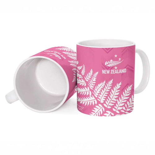 New Zealand Lawn Bowls Breast Cancer Personalized Ceramic Mug Wrap-Around Silver Fern - Aussie Hoodie