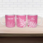 New Zealand Lawn Bowls Breast Cancer Personalized Ceramic Mug Wrap-Around Silver Fern - Aussie Hoodie