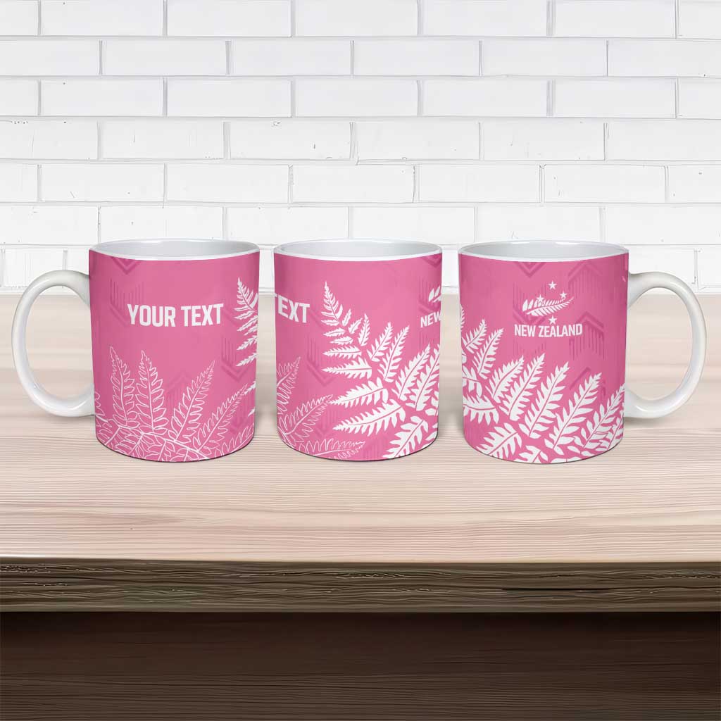 New Zealand Lawn Bowls Breast Cancer Personalized Ceramic Mug Wrap-Around Silver Fern - Aussie Hoodie