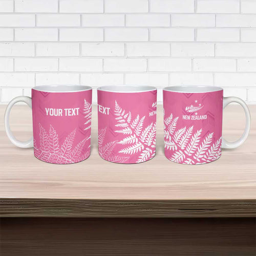 New Zealand Lawn Bowls Breast Cancer Personalized Ceramic Mug Wrap-Around Silver Fern - Aussie Hoodie