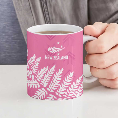 New Zealand Lawn Bowls Breast Cancer Personalized Ceramic Mug Wrap-Around Silver Fern - Aussie Hoodie