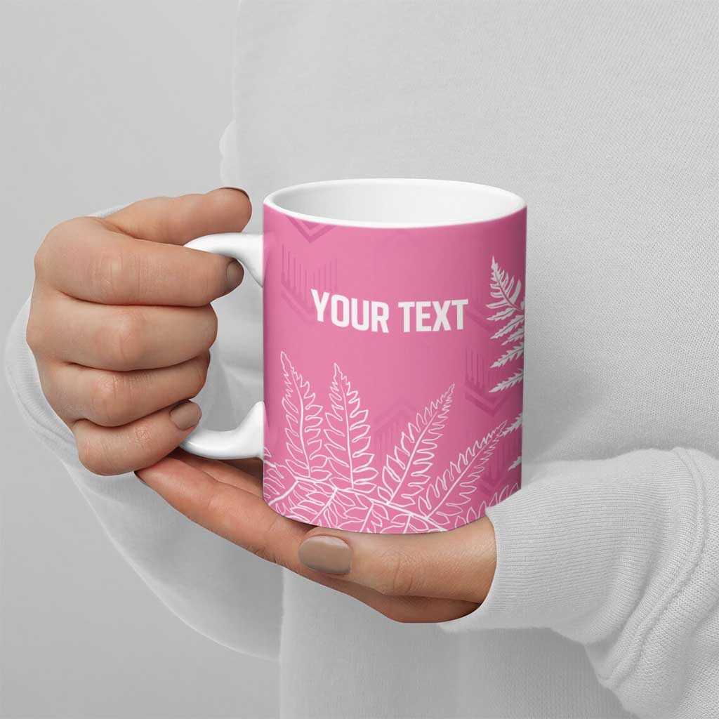New Zealand Lawn Bowls Breast Cancer Personalized Ceramic Mug Wrap-Around Silver Fern - Aussie Hoodie