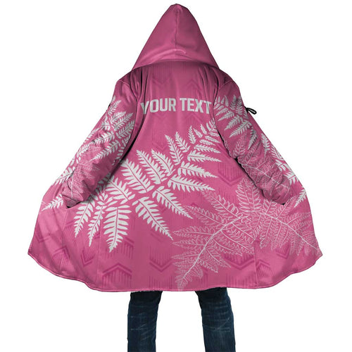 New Zealand Lawn Bowls Breast Cancer Personalized Cloak Wrap-Around Silver Fern - Aussie Hoodie