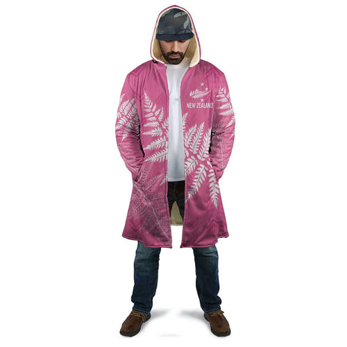 New Zealand Lawn Bowls Breast Cancer Personalized Cloak Wrap-Around Silver Fern - Aussie Hoodie