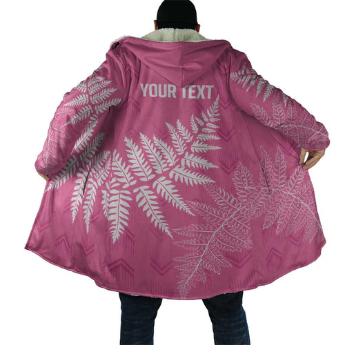 New Zealand Lawn Bowls Breast Cancer Personalized Cloak Wrap-Around Silver Fern - Aussie Hoodie