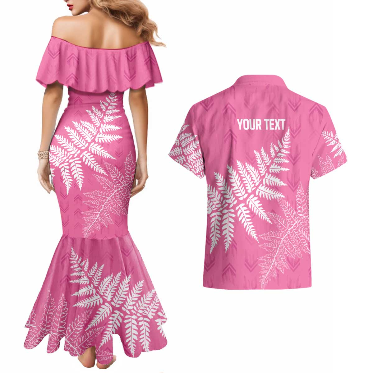 New Zealand Lawn Bowls Breast Cancer Personalized Couples Matching Mermaid Dress and Hawaiian Shirt Wrap-Around Silver Fern - Aussie Hoodie