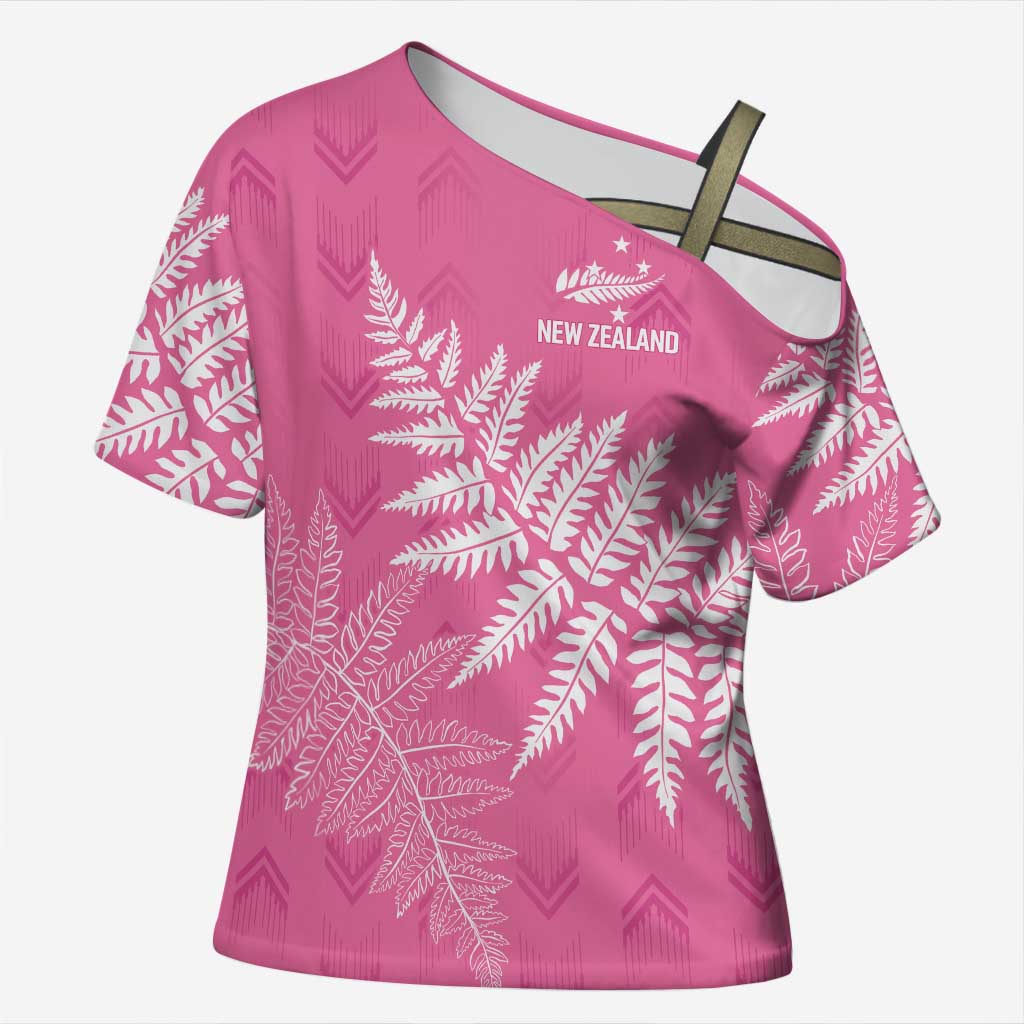 New Zealand Lawn Bowls Breast Cancer Personalized Cross Shoulder Shirt Wrap-Around Silver Fern - Aussie Hoodie