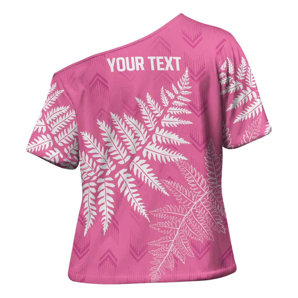New Zealand Lawn Bowls Breast Cancer Personalized Cross Shoulder Shirt Wrap-Around Silver Fern - Aussie Hoodie